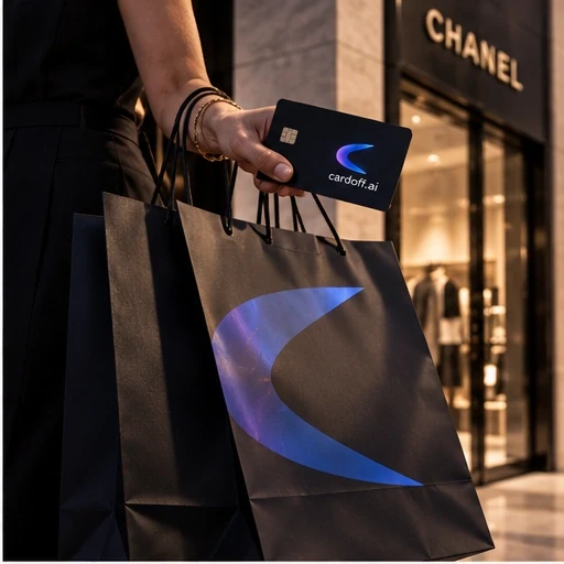 Cardholder shopping in the evening